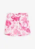 Korte short met print van gestructureerde viscose, bonprix