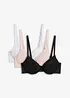 Push up bh met fijn kant (set van 3), bonprix