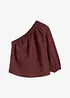 One-schouder blouse met linnen, bonprix