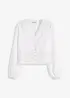 Blouse met crochet inzetstuk en franjes, bonprix