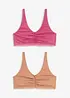 Bralette met katoen en kant (set van 2), bonprix