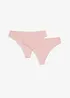 High waist string van glanzend materiaal (set van 2), bonprix