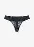 String met eyelash-kant en glanseffect, bonprix
