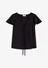 Blouse met volantmouwen in een glanzende look, bonprix
