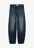 Barrel jeans mid waist met riem, bonprix