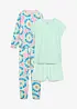Pyjama + shortama met biologisch katoen (4-dlg. set), bonprix