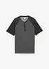 Henley shirt met korte mouwen in gewassen look van puur biologisch katoen, bonprix