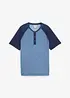 Henley shirt met korte mouwen in gewassen look van puur biologisch katoen, bonprix