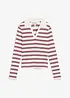 Geribd poloshirt met lange mouwen, bonprix