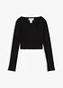 Kort geribd shirt, bonprix