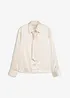Satijnen blouse met een afneembare strik (2-dlg.), bonprix