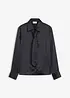 Satijnen blouse met een afneembare strik (2-dlg.), bonprix