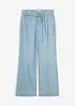 Wide leg jeans mid waist met riem, bonprix