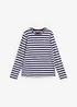 Gestreepte longsleeve met borduursel, bonprix
