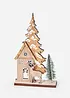 Decoratief huisje met dennenbomen, bonprix