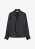 Satijnen blouse met een afneembare strik (2-dlg.), bonprix