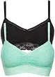 Pink Collection bralette zonder beugels (set van 2) met gerecycled polyamide, bonprix