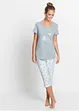 Capri pyjama met korte mouwen (2-dlg.), bonprix