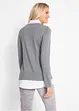 2-in-1 trui met blouse-inzet, lange mouw, bpc bonprix collection