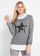 2-in-1 trui met blouse-inzet, lange mouw, bpc bonprix collection