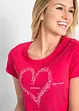 Katoenen shirt met hart, biologisch katoen, bonprix