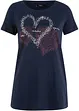 Katoenen shirt met hart, biologisch katoen, bonprix