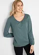 Katoenen longsleeve met elastiek van katoen, bonprix