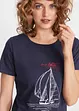 Katoenen T-shirt met print en zijsplitten, bonprix