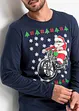 Longsleeve met kerstmotief, slim fit, bonprix