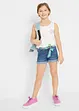 Meisjes jeans short met ceintuur, mid waist, bonprix
