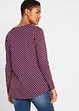 Gestippelde longsleeve met zijsplitten, bonprix