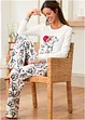 Pyjama met flanellen applicatie (2-dlg.), bonprix