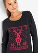 Katoenen longsleeve met kerstmotief, bonprix