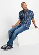 Overhemd met denim details en korte mouwen, bonprix