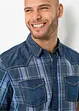 Overhemd met denim details en korte mouwen, bonprix