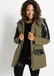 Parka met imitatieleer, bonprix