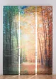Transparant paneelgordijn met digitale print bos (set van 3), bpc living bonprix collection