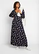 Gedessineerde maxi jurk van viscose, lange mouw, bpc bonprix collection
