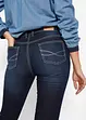 Slim mid waist jeans met contrastnaden, bonprix