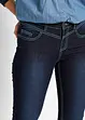 Slim mid waist jeans met contrastnaden, bonprix