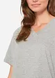 Wijd longshirt met V-hals (set van 5), korte mouw, bonprix