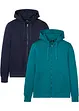 Sweatvest met capuchon (set van 2), bonprix