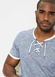 T-shirt met vetersluiting van biologisch katoen, bonprix