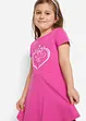 Meisjes jersey jurk (set van 2) van biologisch katoen, korte mouw, bonprix