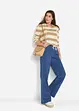 Mid waist stretch jeans, wide leg, bonprix