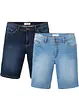 Stretch jeans bermuda, regular fit (set van 2), bonprix