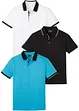Pique poloshirt (set van 3), van katoen, bonprix