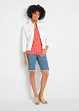 Jeans bermuda met gekleurde omslag, bonprix
