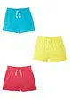 Meisjes short van biologisch katoen (set van 3), bonprix