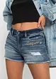 Jeans short met borduursel, bonprix